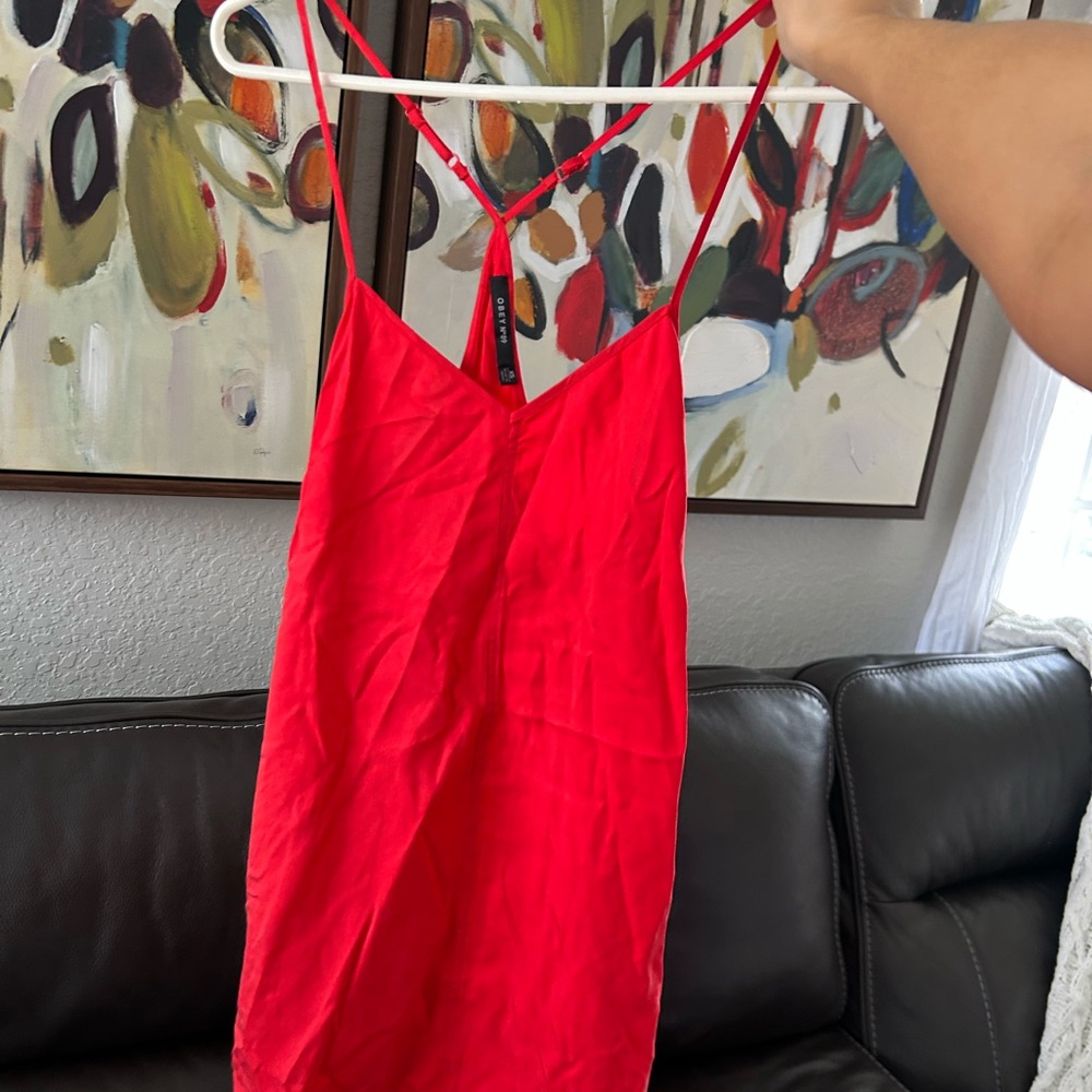 Obey Red Mini Dress